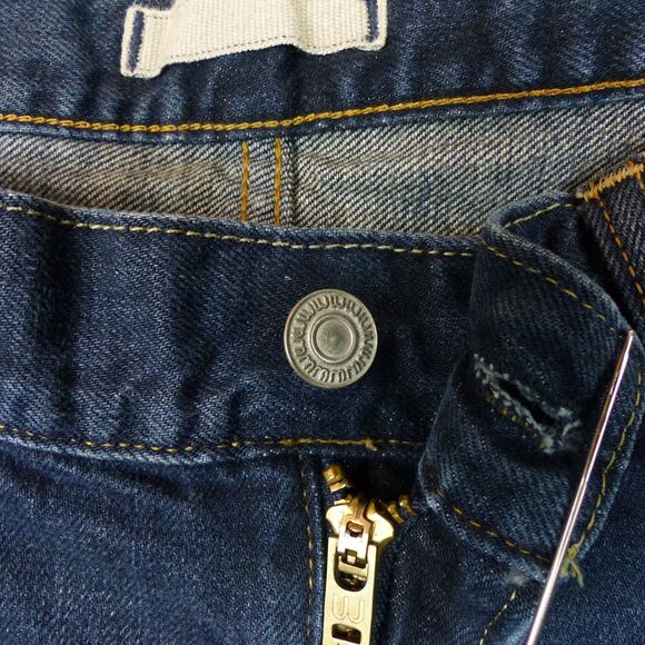 Uniqlo UJ Jean Men 33x34 (32.5x30) Blue Medium Wash Denim Straight Cotton 078957 - Picture 6 of 11